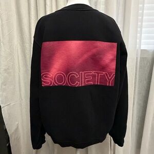 Madhappy Limited Edition Society Black Crewneck Pullover Sweatshirt Red Graphic